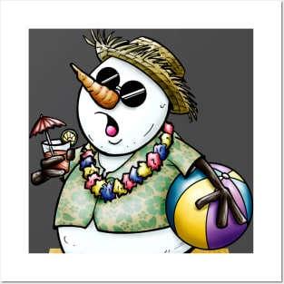 Hawaiian Snowman Posters and Art